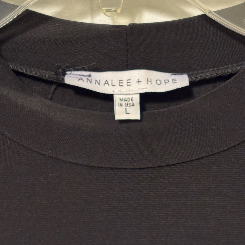 EUC Annalee + Hope Black Mockneck Skater Tent Mini Midi Dress | Women’s Large - Picture 2 of 11